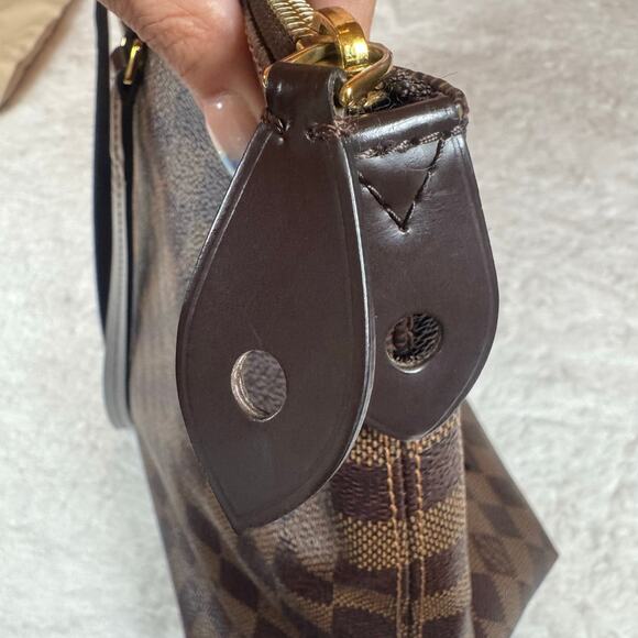 Louis Vuitton Jena MM Damier Ebene Shoulder Bag Tote Gold Hardware Classic 2017 - Picture 13 of 16